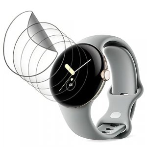 Qoosea 5 Pack Screen Protector Compatible for Google Pixel Watch Clear HD TPU Film Anti-Scratch 2.5D Edge Protective Upgrade Flexible Screen Protecto