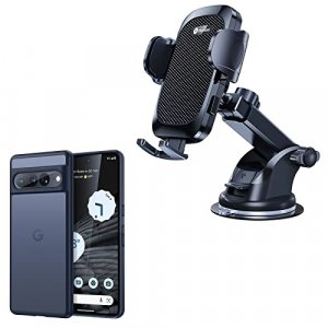 Humixx Shockproof Designed for Google Pixel 7 Pro Case & Humixx Phone Mount for Car [Military-Grade Super Suction] Universal