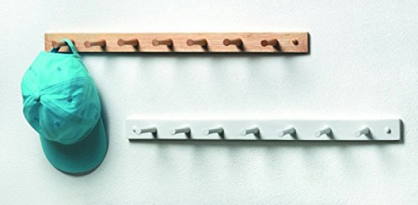 Spectrum Diversified Wall-Mounted 7 Peg Wood Hook, Hat Organizer & Coat Hanger for Entryway or Closet Bathroom Storage Racks for Towels & Bath Robes,