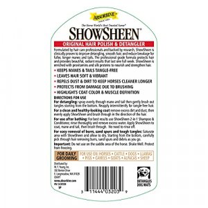 Absorbine ShowSheen Hair Polish & Detangler for Coat, Mane & Tail for Horses & Dogs, Mane and Tail Detangler Spray, Instant Detangling, Reduce Hair B