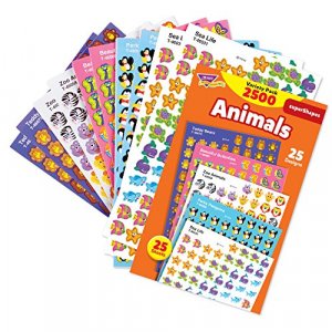 Trend Enterprises Super Shapes Animal Stickers, Incentive Variety Pack, 13/32 in, Pack of 2500, T-46904