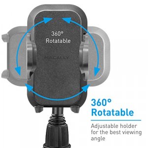 Macally Cup Phone Holder for Car Mount for Apple iPhone 11 Pro Max XS XS Max XR X 8 8+ 7 7 Plus 6s 6 5s SE, Samsung Galaxy S10 Plus S9 S8 Note, LG, N