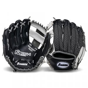 Franklin Sports Kids Baseball Gloves - Meshtek Child's Tball Glove + Ball Set - Boys + Girls Teeball Mitt Set - Kids + Toddler Left Hand Throw - 9.5