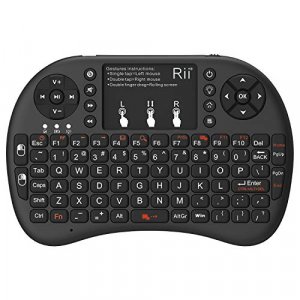 Rii 2.4GHz Mini Wireless Keyboard with Touchpad?QWERTY Keyboard, Backlit Portable Keyboard with Remote Control for Laptop/PC/Tablets/Windows/Ma