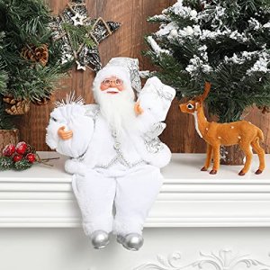 39 Pcs Christmas Village Houses Figurines Decoration Set Christmas  Miniature Ornaments Mini Garden Accessories Kit with Santa Claus Snowmen  Reindeer