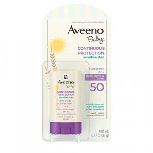 Aveeno Baby Continuous Protection Sensitive Skin Mineral Sunscreen Stick with Broad Spectrum SPF 50 for Face & Body, Naturally Sourced 100% Zinc Oxid