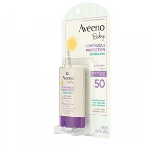 Aveeno Baby Continuous Protection Sensitive Skin Mineral Sunscreen Stick with Broad Spectrum SPF 50 for Face & Body, Naturally Sourced 100% Zinc Oxid