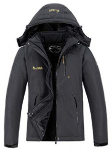 WULFUL Men's Waterproof Ski Jacket Warm Winter Snow Coat Mountain  Windbreaker Hooded Raincoat