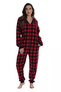 #followme Family Pajamas Buffalo Plaid Microfleece Mens Adult Onesie 6754-10195-L