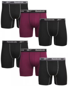  Reebok Mens Active Underwear - Performance Boxer Briefs