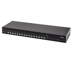 Syba SY-KVM50084 16-Port USB PS/2 Combo KVM Switch, Black