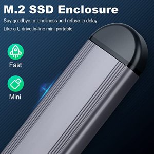 M.2 NVME SATA SSD Enclosure Tool-Free, RTL9210B Chips 9210BIC, USB C 3.2 Gen 2 10Gbps NVME, 6Gbps SATA PCIe M-Key(B+M Key), External Solid State Driv