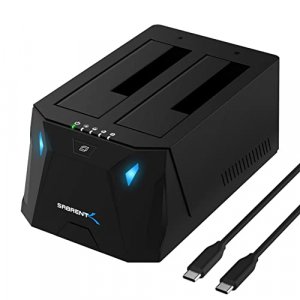 Sabrent Usb Type-c Sata 2.5A & 3.5A Dual Bay Hard Drive Docking Station | Offline cloning | Up To 5Gbps | Tool-Free Installation (Ec-ch2B)
