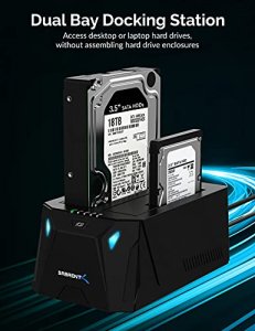 Sabrent Usb Type-c Sata 2.5A & 3.5A Dual Bay Hard Drive Docking Station | Offline cloning | Up To 5Gbps | Tool-Free Installation (Ec-ch2B)