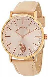 U.S. Polo Assn. Women's USC42030AZ Analog Display Analog Quartz Beige Watch