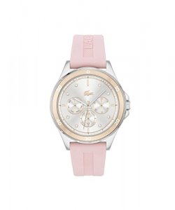 Lacoste Swing Multi Women's Quartz Stainless Steel & Aluminium and Silicone Strap Watch, Color: Pink (Model: 2001245)