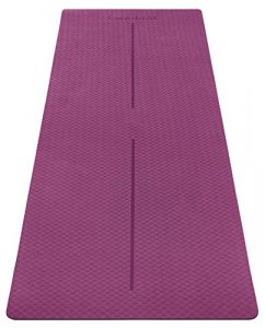 Ewedoos Eco Friendly Yoga Mat With Alignment Lines, Tpe Yoga Mat Non Slip Textured Surfaces A-Inch Thick High Density Padding To Avoid Sore Knees, P