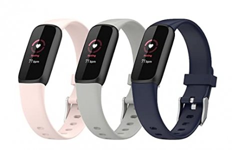 Lemspum Compatible Silicone Bands Sports Wristbands Replacement for Fitbit Luxe, Luxe Special Edition Fitness Tracker Accessories Small/Large Watchba