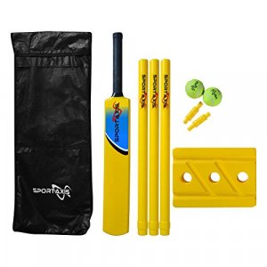 SPORTAXIS Premium Backyard Cricket Set- Beach Cricket- Bat, Balls, Stumps, Bails and Carry Bag