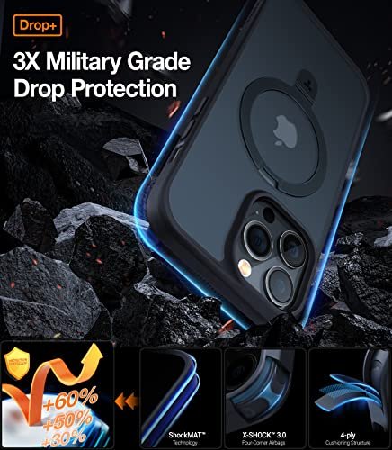 Strong Magnetic for iPhone 13 Pro Max Case [Compatible with  Magsafe][Military Grade Drop Protection] Protective Shockproof Translucent  Matte Slim