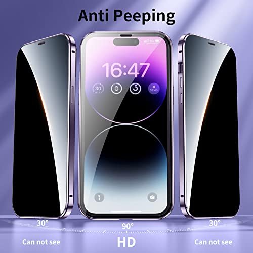 Anti-peep Magnetic Case for iPhone 11,Anti Peeping Magnetic Adsorption  Double-Sided Privacy Screen Protector Clear Back Metal Bumper Antipeep  Anti-Spy