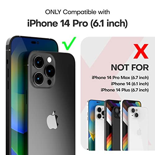 TAURI for iPhone 14 Pro Case, [5 in 1] 1X Clear Case [Not-Yellowing] with  2X Screen Protectors + 2X Camera Lens Protectors, [Military Grade Drop