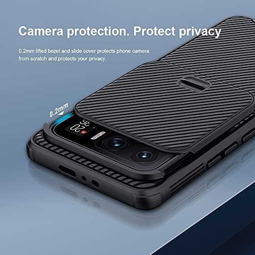 for Xiaomi 12T Pro Case Cover, Xiaomi 12T Pro Phone Case with Slide Camera  Protector Cover Hard PC TPU Slim Rugged Protective Phone Case for Xiaomi mi
