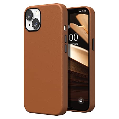  SURPHY Designed for Faux Leather iPhone 14 Pro Max Case with  Screen Protector (6.7 inch), Metallic Buttons & Microfiber Lining Leather  Phone Case for 14 Pro Max, Brown : Cell Phones & Accessories
