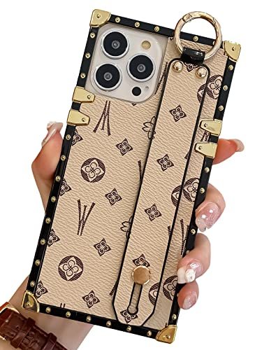  TRODINO Square Leather iPhone 11 Case with Wristband Strap, Luxury  Designer Case for Women Girls, Holder Ring Kickstand [Raised Reinforced  Corner] Shockproof Protective Case 6.1” (White) : Cell Phones & Accessories