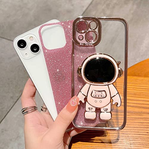 MGQILING Compatible for iPhone 13 Bling Plating Astronaut Hidden Stand Case,  Cute 6D Stand Glitter Phone Case for Women Girls Soft TPU Shockproof Bac -  Imported Products from USA - iBhejo