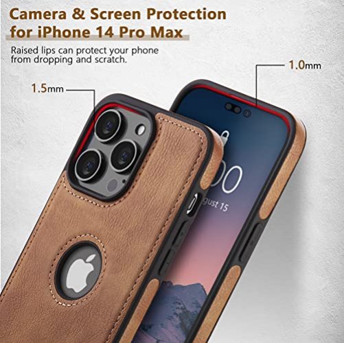 Designer iPhone 14 Pro Max Case for Women Luxury 6.7 inch, Leather