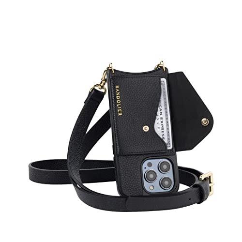 Bandolier Hailey Crossbody Phone Case and Wallet - Black Leather