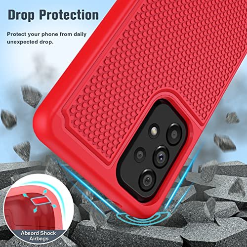 Galaxy S22 FE Case, Dual Layer Protective Heavy Duty Cell Phone Cover  Shockproof Rugged with Non Slip Textured Back Military Protection Bumper  Case