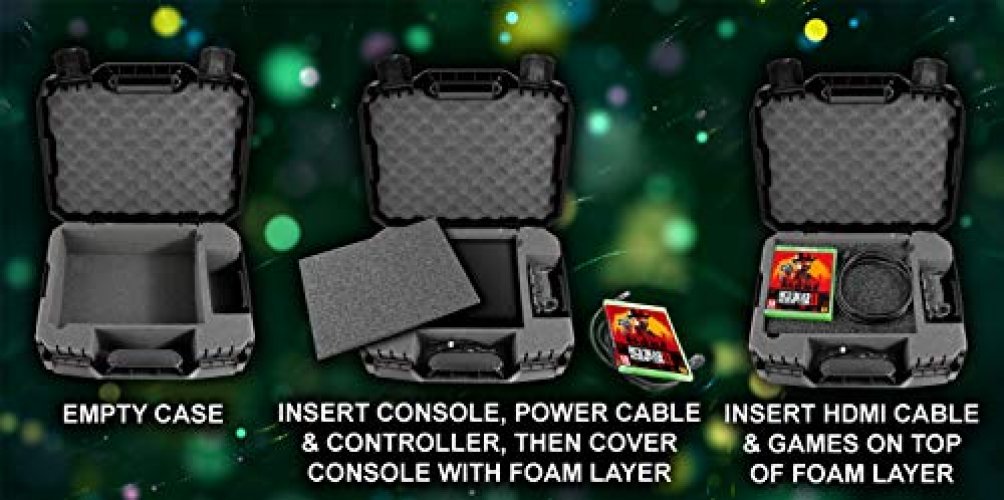 CASEMATIX Hard Shell Travel Case Compatible with Xbox Series S Console,  Controllers, Games and Other Xbox Series S Accessories - Custom Foam  Interior