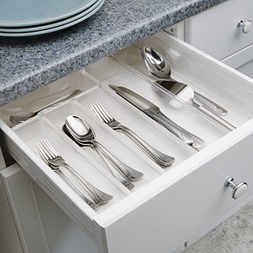 Mdesign Plastic Kitchen Cabinet Drawer Organizer Tray, 12 Long, 3