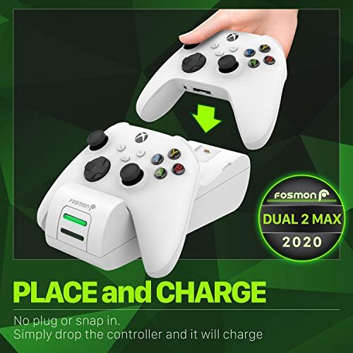  Charging Stand for Xbox Series S Console,Powerful Cooling Fan  Dual Wireless Controller Charger Station Dock with 2 x 1400mAh Rechargeable  Batteries Packs,Headset Holder for Xbox Series S,White : Video Games