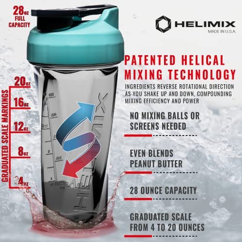  HELIMIX 2.0 Vortex Blender Shaker Bottle Holds upto 28oz, No  Blending Ball or Whisk, USA Made, Portable Pre Workout Whey Protein Drink Shaker  Cup
