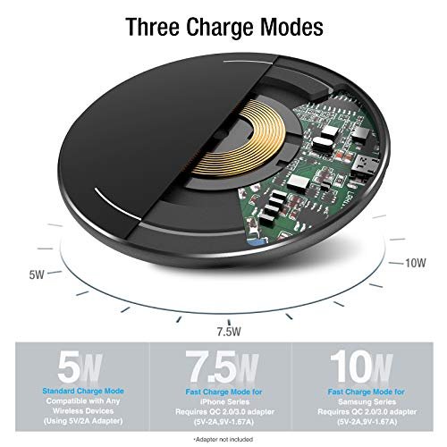 Tozo W1 Wireless Charger 10W Qi Certified Fast Charging Pad With