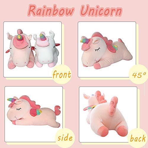 AIXINI Plush Unicorn Stuffed Animal Pillows Toy, 11.8 Inch Cute