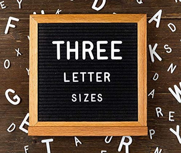 Letter Board 12x12 Double Sided (Black & Gray) +690 Pre-Cut Letters  +Cursive Words +Stand +UPGRADED WOODEN Sorting Tray