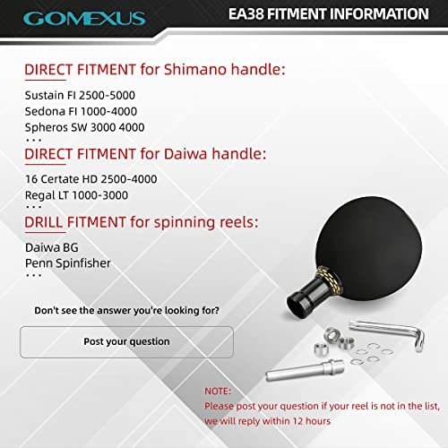 GOMEXUS Power Knob Compatible for Shimano Stella FJ 1000-5000 Biomaster  1000-5000 Nasci Daiwa 17 Exceler 2004-4000 16 Blast 3500-4000 Spinning Reel  H - Imported Products from USA - iBhejo