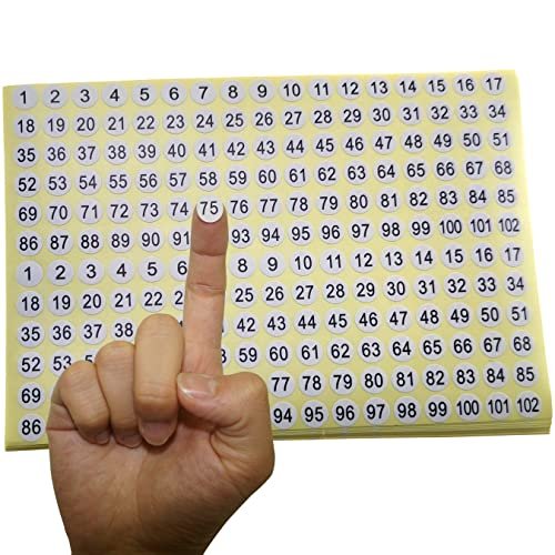 1-102 Round Number Stickers Labels 30 Sets 3060 Self Adhesive Labels Small  Number Stickers Number Signs - Imported Products from USA - iBhejo