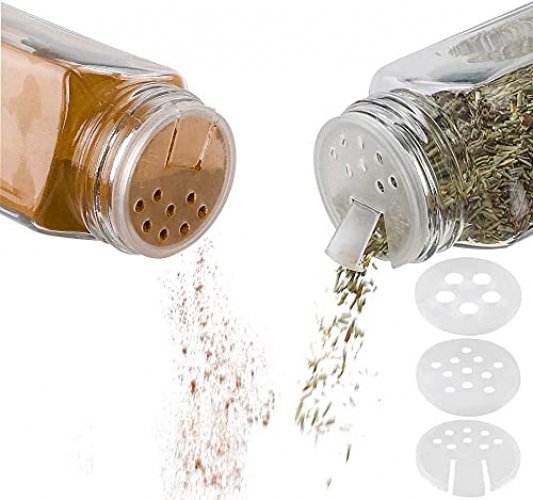 CUCUMI 18 Pcs Spice Jars with Labels, 4Oz Empty Square Spice Bottles with  Shaker