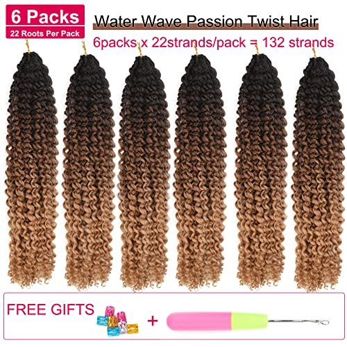 18 Inch Passion Twist Hair Long Crochet Braids Water Wave Synthetic  Braiding Extensions 22strands/Pack
