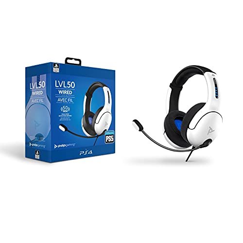 PDP LVL50 Wired Headset with Noise Cancelling Microphone White