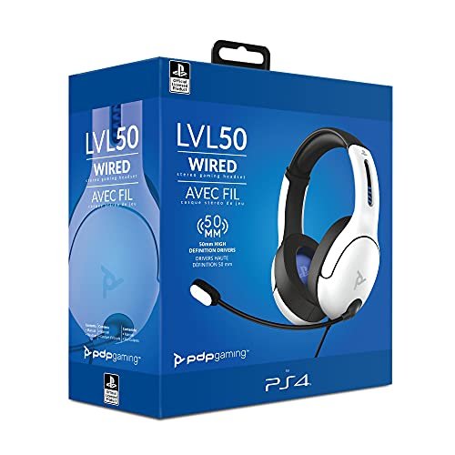 PDP LVL50 Wired Headset with Noise Cancelling Microphone White