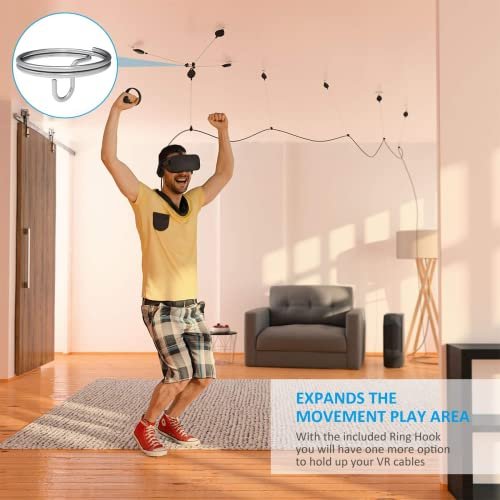 VR Cable Management,6 Packs Retractable Ceiling Pulley System VR