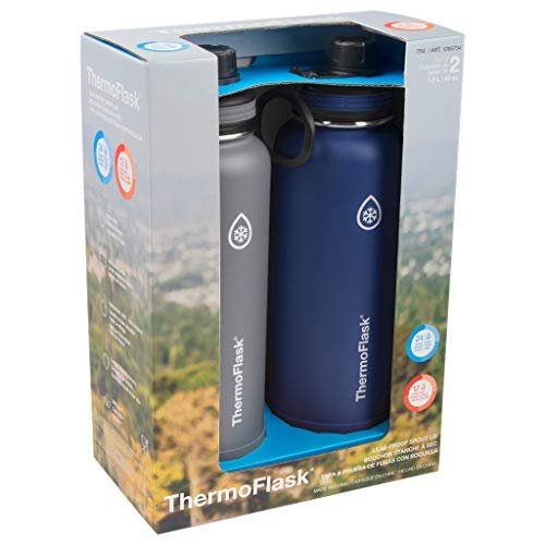 Thermoflask Double Stainless Steel Insulated Water Bottle with Two