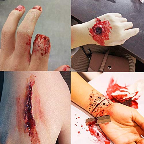 Meicoly Sfx Makeup Kit Scars Wax,Fake Blood Spray(2.1Oz) Halloween Special  Effects Wound Wax(1.67Oz) With Spatula,Stipple Sponge,Coagulated Blood Gel  - Imported Products from USA - iBhejo