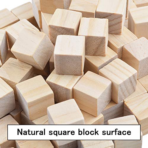 Wood Cubes,50pcs Square Blocks Unfinished Cubic Wooden for Math Counting  Craft Childlike Game,2cmx2cmx2cm